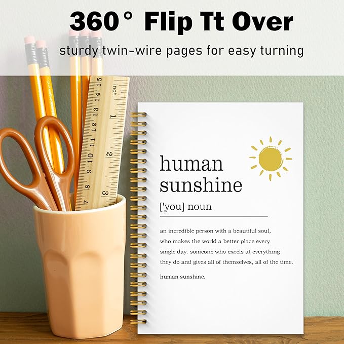 Human Sunshine Notebook Journal, Motivational Office Notebooks for Work, Human Sunshine Gifts for Women, Inspirational Gifts for Coworker, Hardcover Spiral Notebook 5.5x8.3