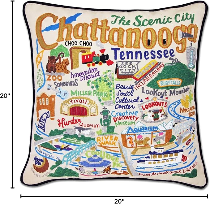 Catstudio Chattanooga Embroidered Decorative Throw Pillow