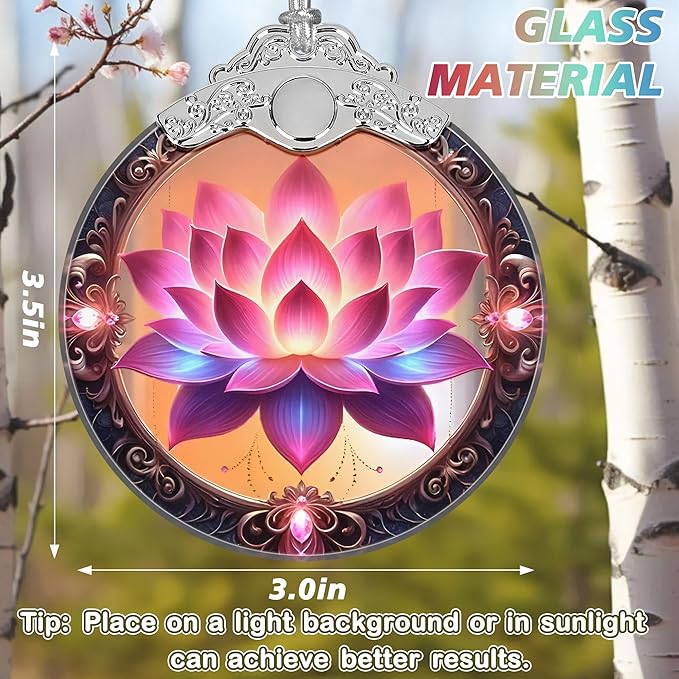 Christmas Ornament - Stained Glass Lotus - Home Decor - Holiday Present Ideas - Gift Exchange - Blooming Lotus