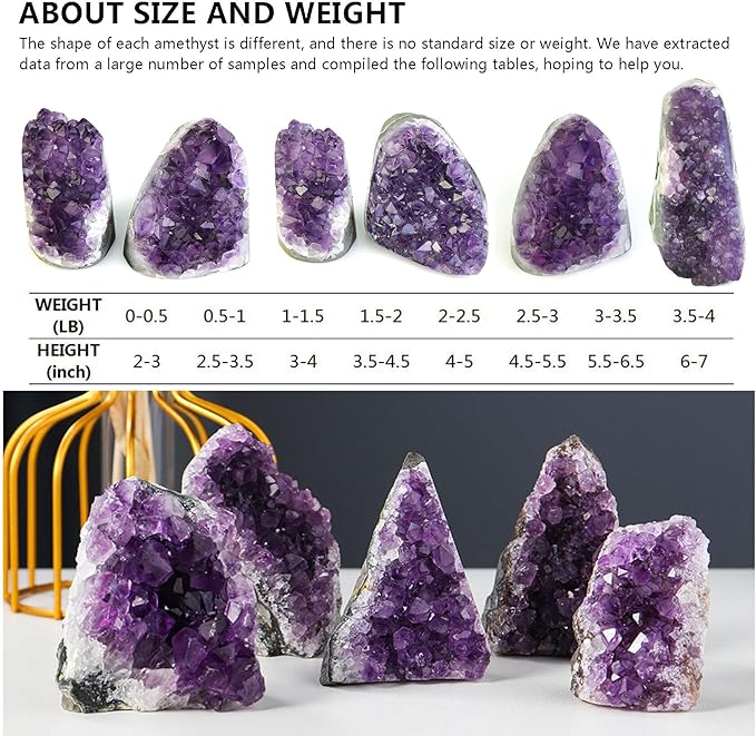 Amethyst Cluster Crystal Quartz Rock Purple Crystals Geode Healing Crystals 0.5-1LB