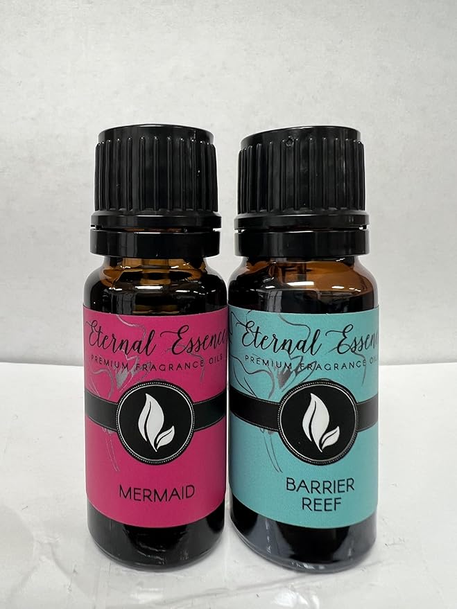 Eternal Essence Oils 2 Pack 10ml Premium Fragrance Oil - Mermaid & Barrier Reef - for Candle, Soap Making, Aromatherapy, Diffusers, Home Care, & Humidifiers