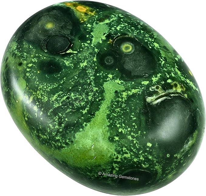 Amazing Gemstone Kambaba Jasper Crystals and Healing Stones - Large Palm Stone Crystals Piedra - Crystal for Good Luck, Balanced Positive Energy, Meditation - Unique Stocking Stuffers, Gifts for Women