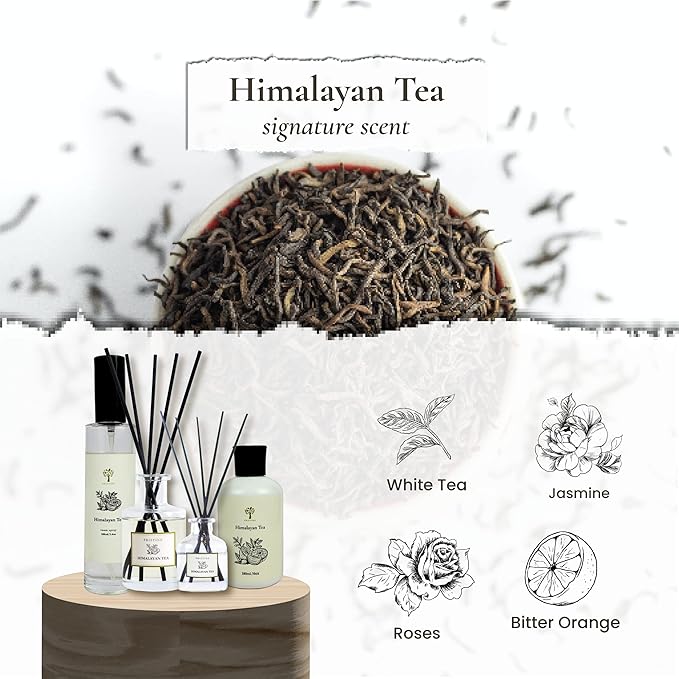 PRISTINE Himalayan Tea/Inspired by Westin Hotel Reed Diffuser for Home | Fresh Bergamot/White Tea Room Fragrance Reed Diffusers, Oil & Room Diffusers with Reed | Home Fragrance Scent Diffuser