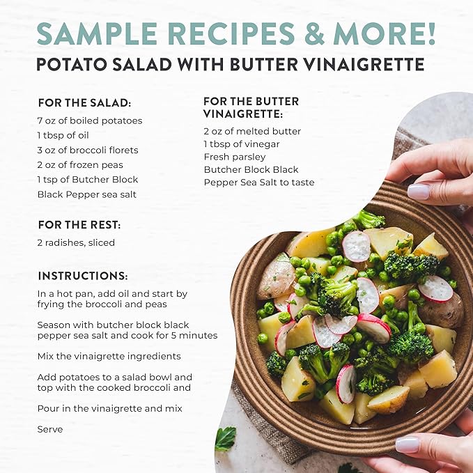 FLORIDA PURE Black Pepper Sea Salt - 80+ Mineral Sea Salt, Natural, Unrefined, Non Iodized - for Baking, Cooking, Seasoning & Enhancing Taste - Rich Taste Flaky Sea Salt (3 oz Pouch)