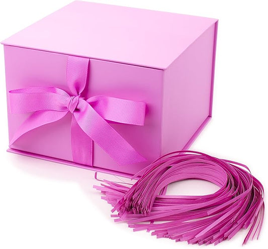 Hallmark Medium Gift Box with Lid and Shredded Paper Fill (Light Pink 7 inch Box) for Anniversaries, Bridal Showers, Bachelorette, Bridesmaids Gifts, Valentine's Day, All Occasion