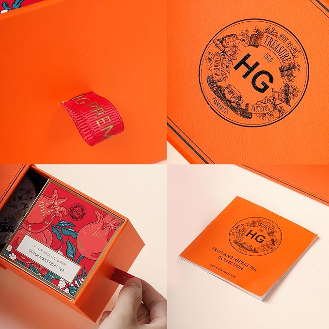 Orange & Grapefruit Herbal Tea Gift Set – Citrus Detox Tea with Natural Ingredients | 20 Tea Bags + 100g Rock Sugar | Caffeine-Free Wellness Blend | Refreshing Immune Support | Holiday Gift Box for Women & Friends