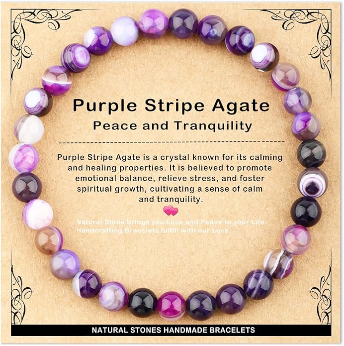 AD Beads 4mm6mm8mm10mm Handmade Bracelet - Natural Gemstone for Peace and Tranquility - Meditation, Yoga, Healing and Energy Gift for Unisex