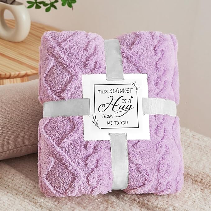 Birthday Gifts for Women Self Care Gifts Get Well Soon Gifts, Lavender Relaxation Spa Gift Basket Sets with Luxury Flannel Blanket, Unique Mothers Day Mom Gifts Basket for Mom Wife Grandma Sister