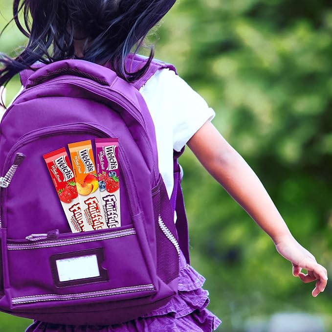 Welch's Absolute Fruitfuls Fruit Strips, Tasty Dried Fruit Snacks for School Lunches, Berry Medley,Mango Peach, Strawberry 0.5oz (Pack of 50)