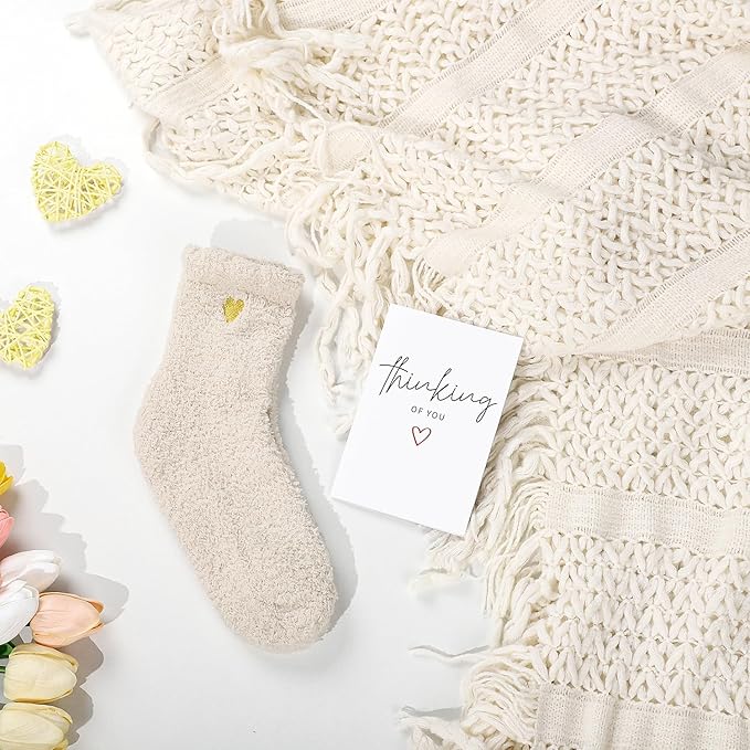 Get Well Soon Gifts for Women, Sympathy Gift Baskets, Thinking of You Care Package, Sending Hugs Box, After Surgery Feel Better Gifts with Snuggly Knitted Tassel Blanket (Ivory)