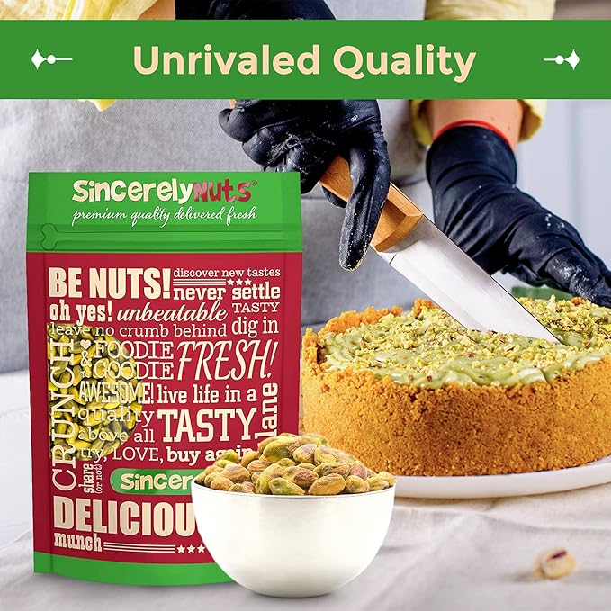 Sincerely Nuts Pistachios Roasted and Unsalted Kernels No Shell, No Salt Healthy Snacks for Kids and Adults Shelled Convenient Snack Low Sodium, Vegan, Kosher Gluten Free, 2 LB bag