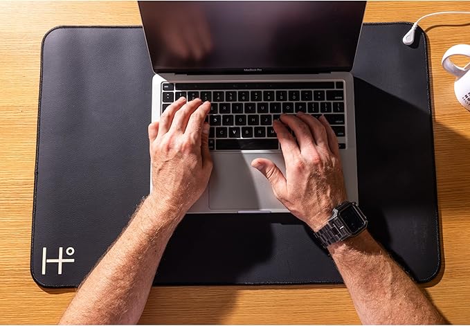 Earthing Grounding Mat for Feet, Energy, Pain Relief, Inflammation, Balance, Wellness - Earthing Mat for Home and Work - 15 Foot Earthing Mat Grounding Pad, Conductive Carbon - 24" x 16" (White Logo)