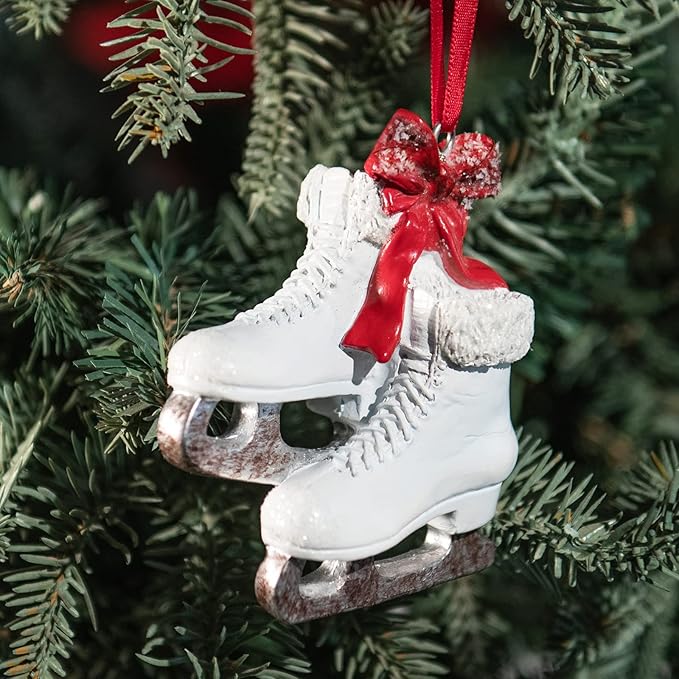 Decorative Ice Skate Christmas Ornament - Ice Skate Decorative Hanging Ornaments for Christmas Tree - High 3.46 Inch Braxio
