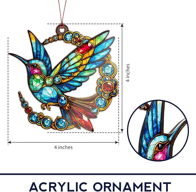 Hummingbird Christmas Ornament - Hummingbird Gifts for Women - Bird Ornaments for Christmas Tree - Hanging Decor for Door Yard Outdoor or Windows - Christmas Ornament 2025 - Gift Exchange