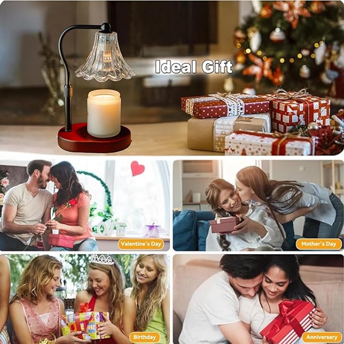 Candle Warmer Lamp with Timer Dimmer, Adjustable Height, Vintage Candle Melter, Modern Home Decor Gift, Birthday Gifts for Women Mom,House Warming Gifts Home Decor, Scented Wax Jar Candles