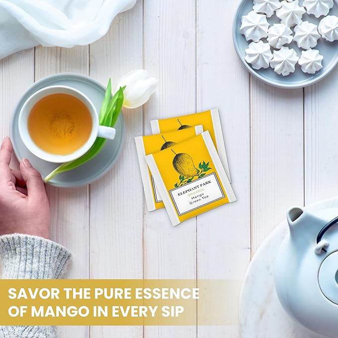 Premium Organic Fruit Green Tea Sampler, 100 Count Assorted Tea Bags, Caffeinated & Herbal Variety Pack Pineapple, Pomegranate, Mango, Peach Flavors