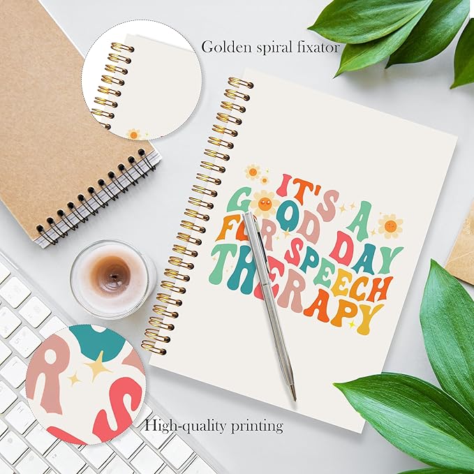 Colorful Speech Therapy Notebook, Therapy Journal Notebook for Therapists Counselors, Speech Language Pathologist SLP Gifts, Mental Health Journal for Women, 5.5x8.3