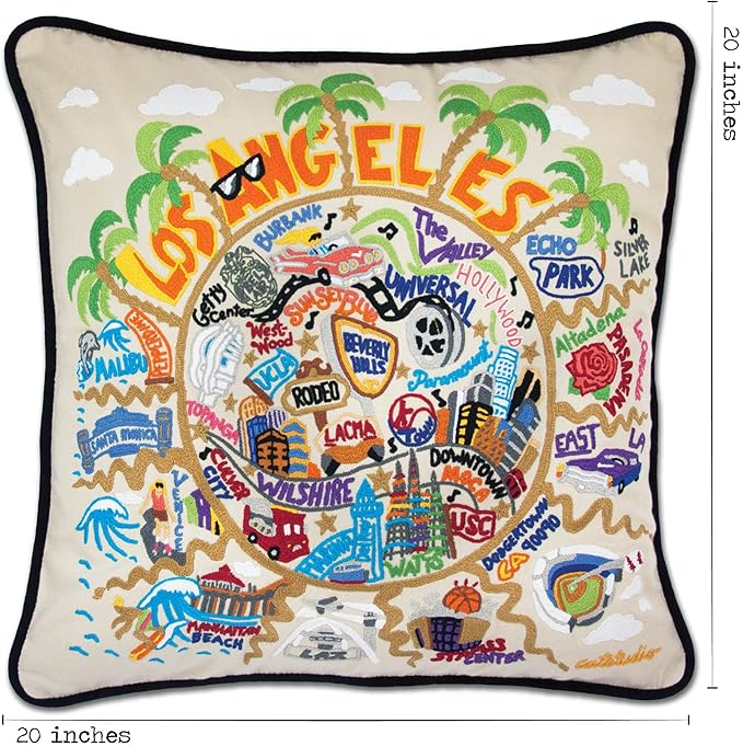 Catstudio Los Angeles Embroidered Decorative Throw Pillow