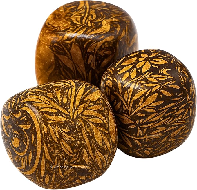 Amazing Gemstone Mariyam Jasper Crystals&Healing Stones - 1 oz Mariyam Jasper Stone, Natural Healing Stones for Energy Balance, Stress Relief - Premium Polished Gems Rocks for Meditation&Wellness