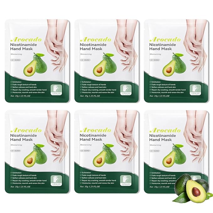 6PCS Hand Masks,Hydrating Hand Masks Moisturizing Gloves Overnight for Dry Cracked Hands,Daily Hand Care Hand Masks Gift Set for Women and Men F