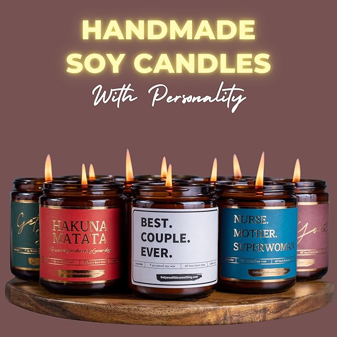 Gifts for Couples - Best Couple Ever Scented Candle for Couple Anniversary, Wedding Engagement, Newly Engaged - Present Boyfriend, Girlfriend, Husband, Wife, Fiance - Candle for Him and her