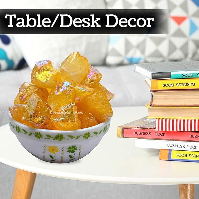 Amazing Gemstone 2 Pieces Yellow Aura Quartz Raw Crystals and Healing Stones, Natural Rocks for Meditation and DIY Raw Stones and Crystals