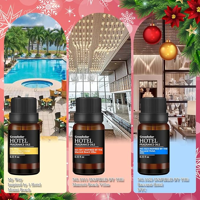 Essential Oils Set-Hotel Collection Diffuser Oil Gift Set,Premium Essential Oil for Diffusers, Home Care, Fragrance, Humidifiers (Advent Calendar-Hotel Fragrance Gift Box Set)
