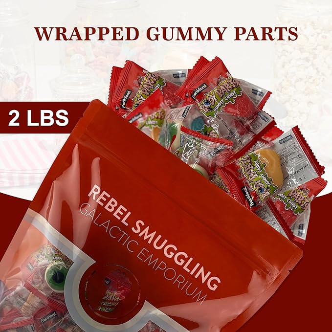 Halloween Gummy Body Parts Candy Bulk 2LB Bag by Rebel Smuggling Galactic Emporium