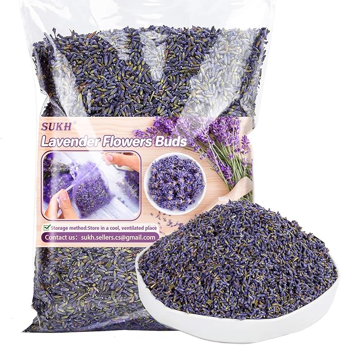 12.5OZ Sukh Lavender Dried Buds - Sachets for Drawers and Closets, Flowers Sachet Bags With Fresh Scents for Party, Birthday, Bridal Shower Bulk