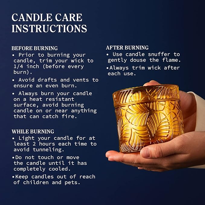 Hidden Label Fir Balsam Scented Crackling Wood Wick Soy Candles, 7.4oz Glass Jar Decorative Candles for Women