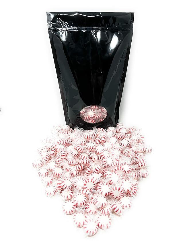 Halloween American Old Fashioned Peppermint Starlights Mints Hard Candy Discs Individually Wrapped Bulk 3 Lb's 200+ pcs (48-Oz)