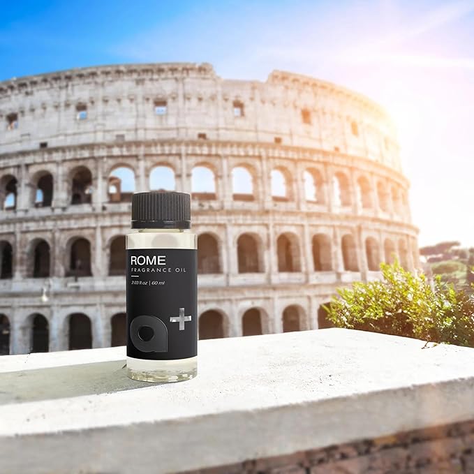 Aromar+ Fragrance Oil – Rome-Inspired by Santal – Luxury Hotel Scent Experience with Leather, Cedar & Sandalwood – for Waterless Diffusers – Long-Lasting Home Aroma – 2oz/60mL