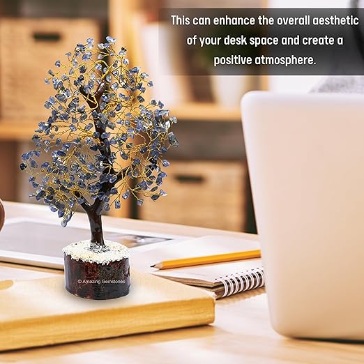 Amazing Gemstone Crystals and Healing Stones Birthday Gifts for Women - Iolite Crystal Tree of Life Home Decor Stocking Stuffers, Bookshelf, Room, Meditation Gift for Mom Dad, Unique Birthday Gifts