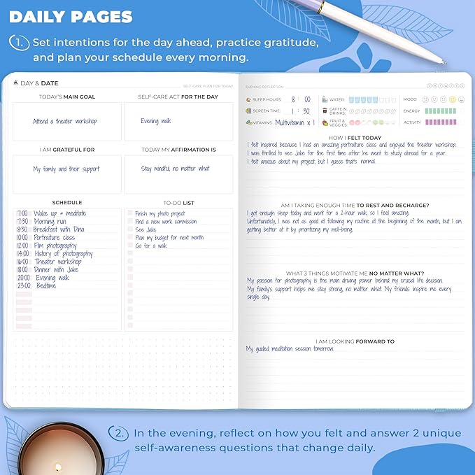 Clever Fox Self-Care Journal – Wellness & Daily Reflection Notebook – Mental Health & Personal Development – Self-Care, Meditation & Mood Journal for Women & Men – Large (Periwinkle)