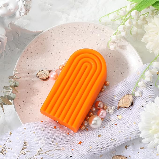 Arch Shaped Candles Geometric Scented Aesthetic Candle Geometric U Shaped Candles Minimalist Candle Aroma Wax Art Decorative Soy for Spa Yoga Birthday Gift Home Party Decor(Orange)