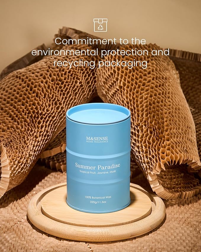 M&SENSE Summer Candles for Home Beach Soy Candle, Beach Candles for Stress Relief Meditation Relaxing, Housewarming Gifts for Women Men, 11.3oz 70 Hour Long Burning