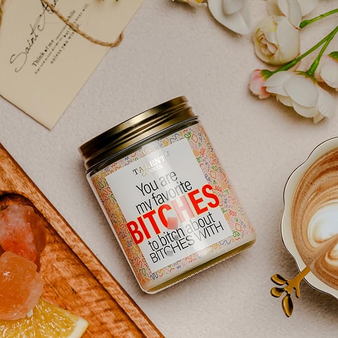 Gifts for Women, Unique Gifts for Women, Best Friend Funny Birthday Gifts for Women Men, Friendship Gifts for Women Men Friends - 8.4 oz GOOD VIBE Scented Candles Gifts, TCGJ7495-2-GV-2