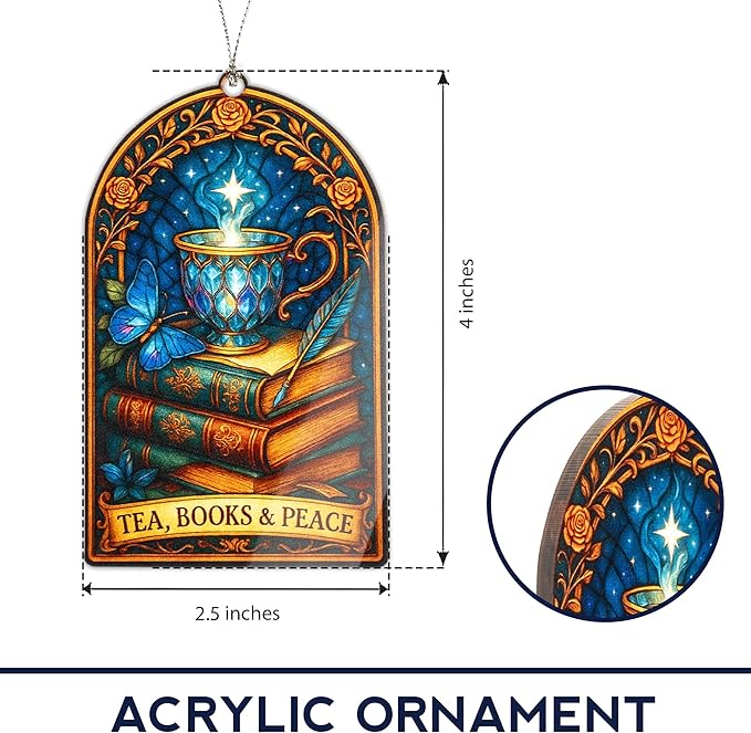 Book Ornament - Book-Lover Gifts for Women | Teacher | Librarian - Book Ornaments for Christmas Tree - Christmas Ornament 2025 - White Elephant Gifts - Xmas Tree Funny Decoration, Exchange