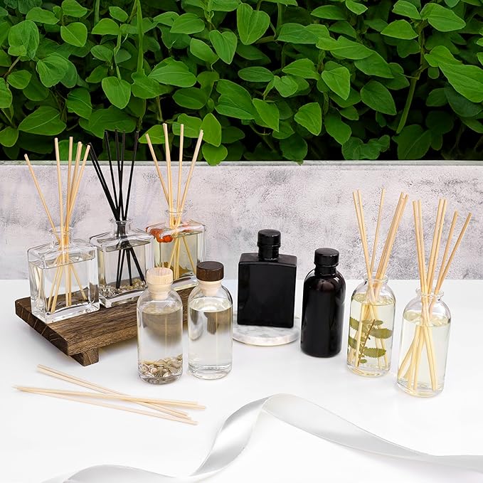 Urban Naturals Reed Diffuser Oil Refill, Sensual Amber Blossoms Fragrance Oil with Jasmine, Amber, Vanilla, 4 oz + Free Reed Sticks, Made in The USA