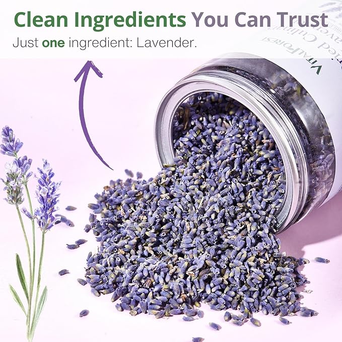 Dried Culinary Lavender – 100% Natural Food Grade Lavender Buds Herbs Tea, 3.53oz (100g), Edible Lavenders Flowers for Drinks, Baking, Cooking, Tea, Bath Soak, DIY Skincare & Crafts