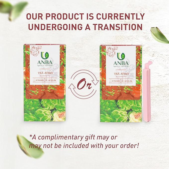 ANBA Artichoke Tea Bags 20 Count | Naturally Caffeine-Free | Pure & Handpicked Herbal Infusion | No Sugar Added | Refreshing Floral Taste| ISO HACCP Certified