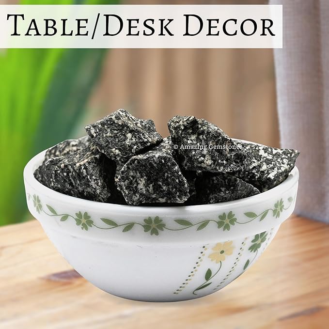 Amazing Gemstone Black & White Tourmaline Raw Crystals and Healing Stones, Natural Rocks for Tumbling - DIY Raw Stones and Crystals, 2 Pieces