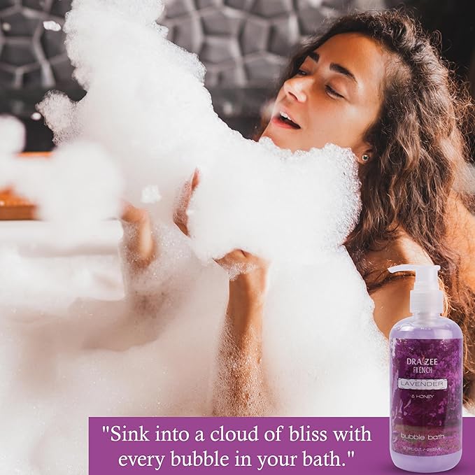Luxury Spa Gifts for Women – 8 Pc Lavender Scented Bath and Body Set with Bubble Bath, Lotion & More – Luxury Self Care Kit for Wife, Mom, Girlfriend, Birthday Gifts for Women by Draizee