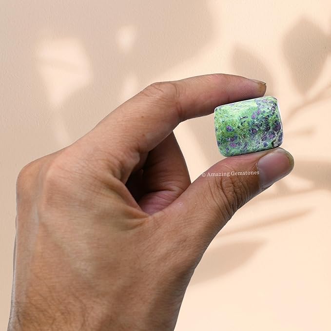 Amazing Gemstone Ruby Fuchsite Crystals and Healing Stones Tumbled - 1000+ Carats Ruby Fuchsite Stone, Natural Healing Stones for Energy Balance, Stress Relief - Premium Polished Gems Rocks