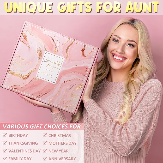 Aunt Gifts for Auntie from Niece Nephew, Aunts Christmas Gifts for Auntie, Best Aunt Ever Gift Unique Aunts Birthday Basket for Auntie, Mothers Day Gift for Aunties Women with Canvas Tote Bag Tumbler