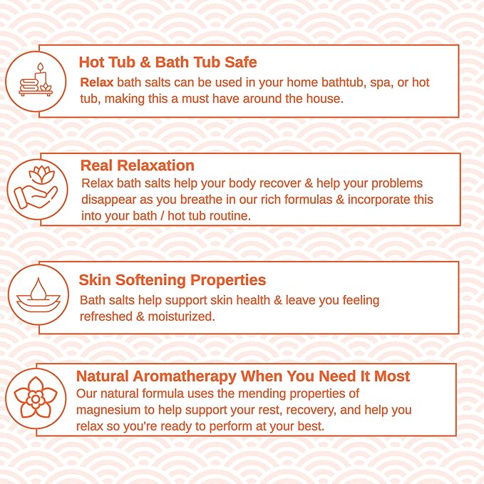 Relax Spa & Bath, Epsom & Dead Sea Salts, Aromatherapy Bath Salts for Hot Tub, Bath, or Spa, Infused with Magnesium, Verbena Lime Coconut Scent