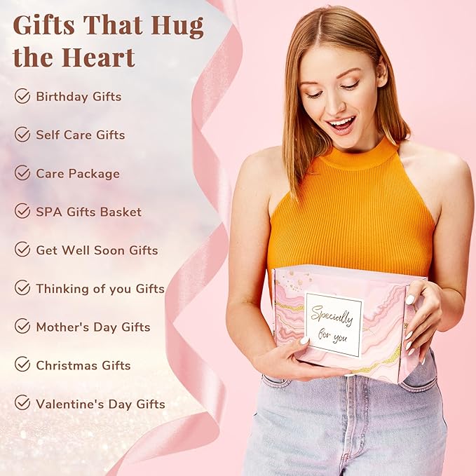 Birthday Gifts for Women - Unique Care Package Gift Basket with Photo Frame, Relaxing Spa Set for Mom, Sister, Friend Her, Coworker, Bestie - Mothers Day, Get Well Soon, Friendship Gifts