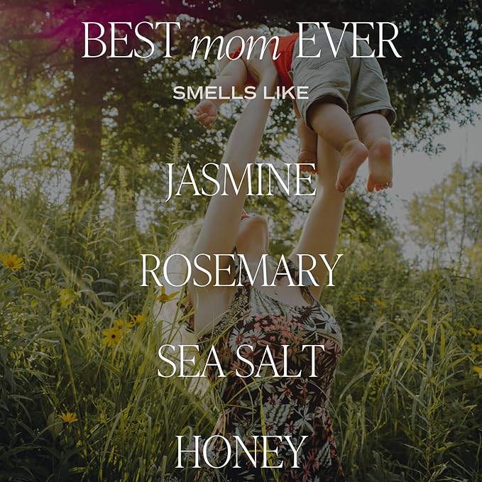 Sweet Water Decor Best Mom Ever Candle – Soy Candles with Lemon, Rosemary, Jasmine, Honey, Violet – 40 Hour Burn – 9oz Clear Glass Jar – Ideal for Mother’s Day Gifts, New Mom Gift