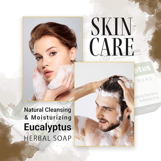 HERBOGANIC Eucalyptus Herbal Soap | Pack of 6 of 5oz soap Bar | Ideal for Men and Women, Soothing and Nourishing Soap for Moisturization