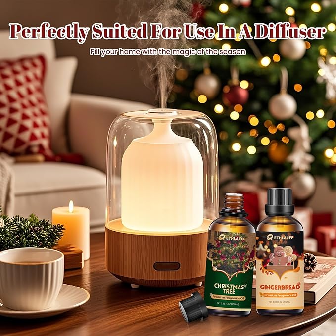 Christmas Wreath Essential Oil 3.38 Fl Oz (100ml), Christmas Essential Oils for Diffusers, Winter Essential Oils for Candle Making, Cozy Holiday Scented Oils